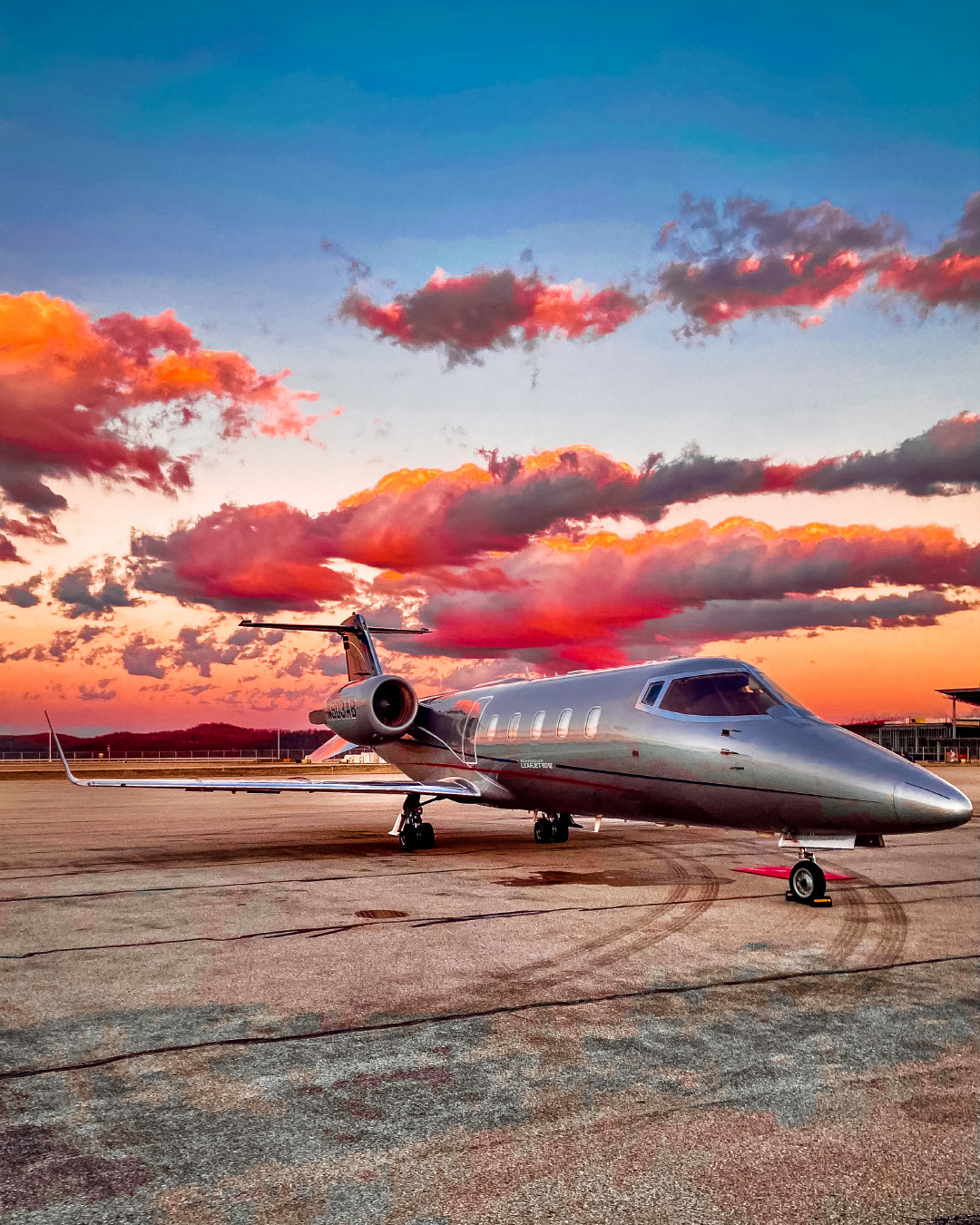 Learjet sunset
